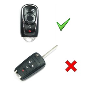 iJDMTOY Chrome Finish Red TPU Key Fob Protective Cover Case Compatible with Buick 2016-up Envision, 2017-up Lacrosse Encore, 2018-up Regal Enclave