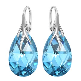 Hanging Silver Earrings 925 Silver with Zirconia - Jewellery for Women and Girls - Drop Earrings Ideal for Gifts for Women Hanging Women's Earrings, Silver, Crystal