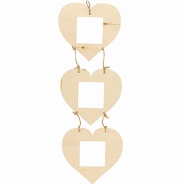 Baker Ross Heart Wooden Photo Frame - Pack of 4, Valentine's Day Crafts with Wood for Children (FC424), Assorted