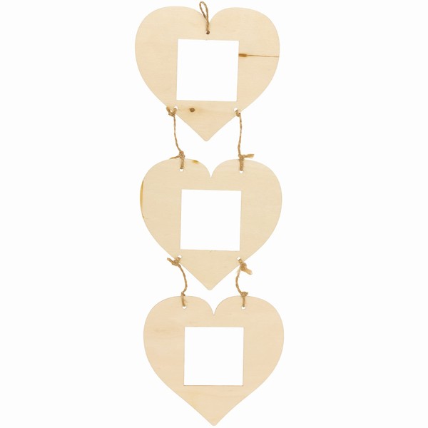Baker Ross Heart Wooden Photo Frame - Pack of 4,