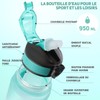 Nasafes French Motivation Water Bottle with French Time Marker, Water