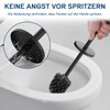 FIISAYL Toilet Brush with Stainless Steel Handle and Base, Black