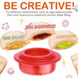 HiYZ Sandwich Cutter and Sealer, 5 PCS Sandwich Cutter for Kids, Bread Sandwich Maker and DIY Cookie Cutter for Lunchbox Bentobox, Sandwich Press Crimper for Children Boys Girls