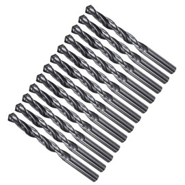 METALLIXITY Drill Bit (29/64") 12Pcs, 4241 High-Speed Steel Straight Shank Nitriding Black 118° for Wood Plastic Iron Copper Aluminum Low Soft Metal