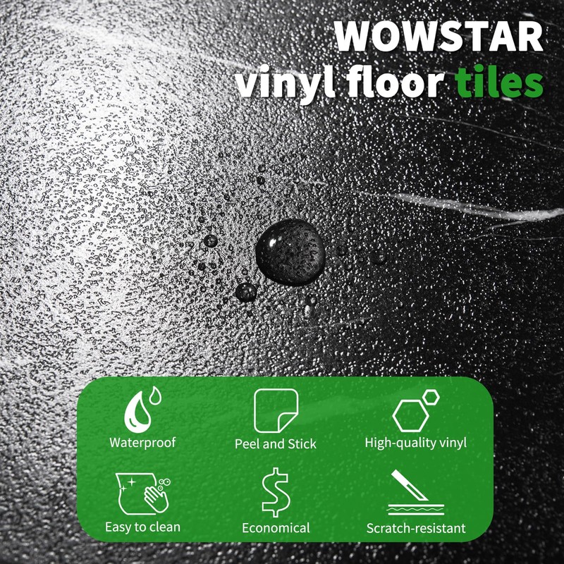 LONGKING 30-Pack 12×12in Vinyl Flooring Tiles - Effortless Peel and