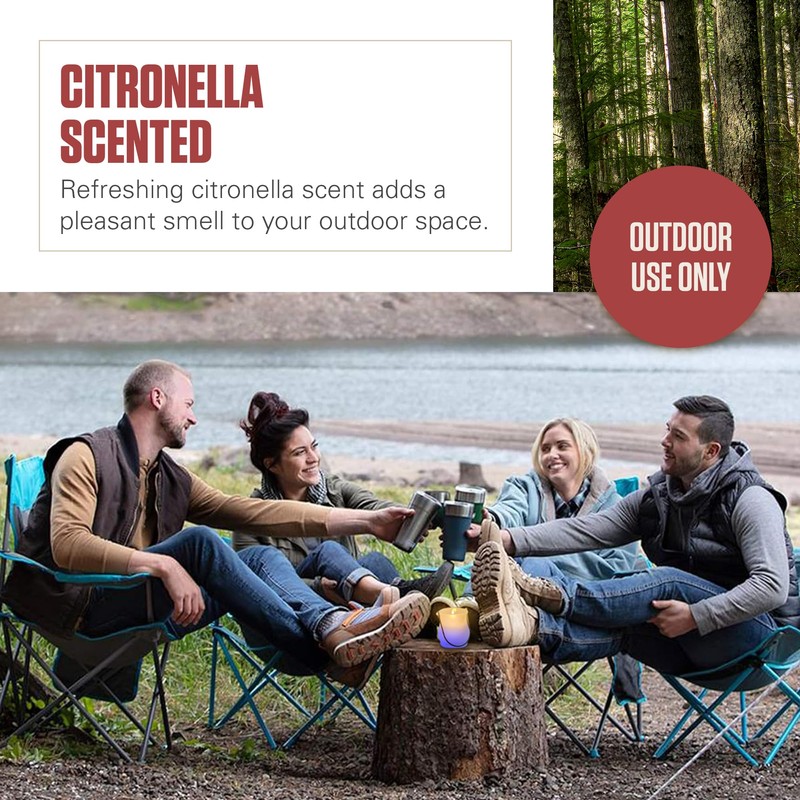 Coleman Color Changing LED Citronella Outdoor Scented Candle, 25+ Hours