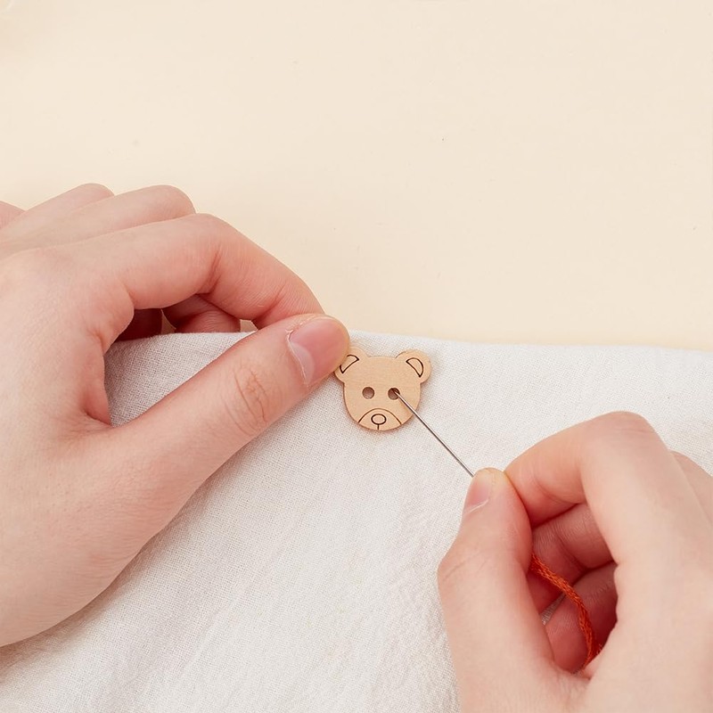 arricraft 120 Pcs Animal Wooden Sewing Buttons, 6 Styles, 2-Hole