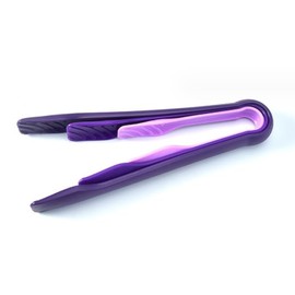 3 Pcs Silicone Tongs Bread Salad Clip Kitchen Baking Cooking Tool 6/8/10inch (Purple)