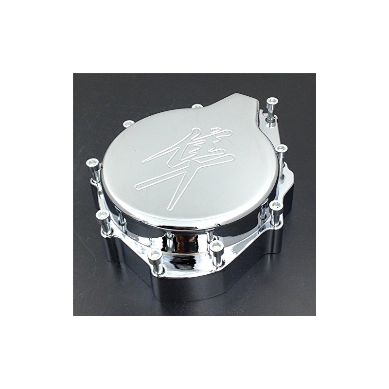 XKMT-Chromed Engine Stator Cover Compatible With Hayabusa Gsxr1300 1998-2012 Black