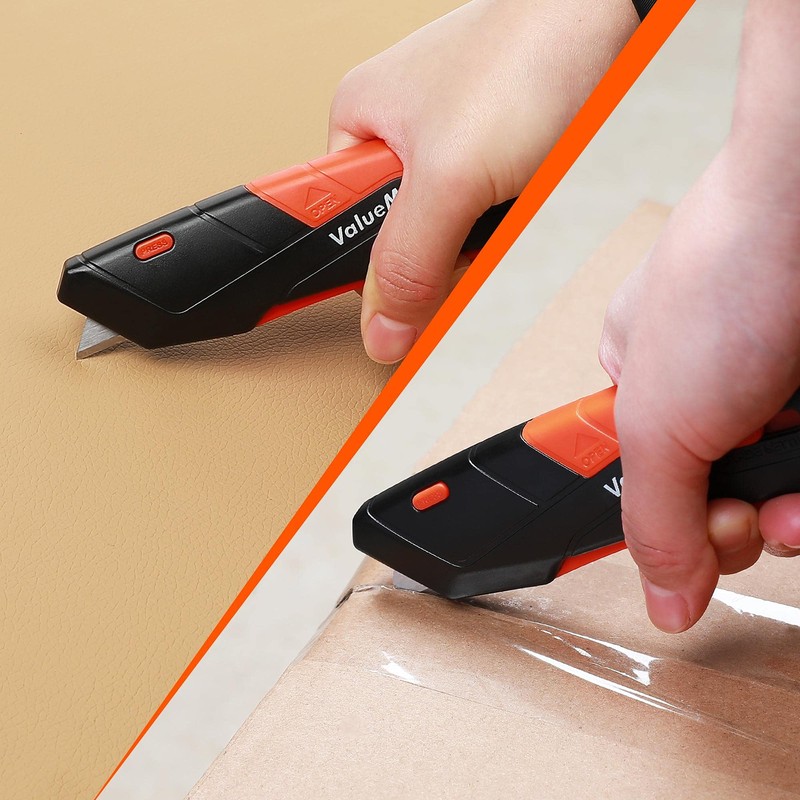 ValueMax 2-Pack Box Cutter Knife, Self-Retracting 3-Position Locking Blade, Safety