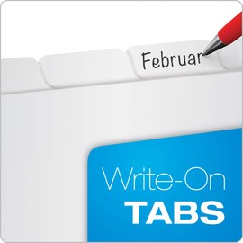 Oxford Write On Binder Dividers for 3 Ring Binder, 1/8 Cut Tabs, 3 Hole Punch Dividers in 8 Tab Sets, 80 Dividers, 10 Sets, White (89982)