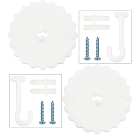 XUKZIMA 2 Pcs Ceiling Mosquito Net Hooks, Bunk Bed Hanger Hook Super Glue Dome Mosquito Net Hooks with Base Screws Ceiling Hook for Hanging Light Canopy Mosquito Net Nail-Free Bedding Accessories