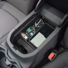 EDBETOS Center Console Organizer Tray Compatible with Toyota RAV4 2019 2020 2021 2022 2023 2024 2025 and 2021-2025 RAV4 Prime Accessories Armrest Secondary Storage Box (Black Trim)