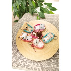 Nici 48841 Sleeping Pets Key Ring Cat Grey Tabby, 8 cm