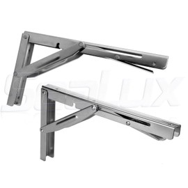SeaLux Heavy Duty Wall Mount Folding Brackets 90 Degree Shelf, Bench, Table Support Stainless Steel 12" Long Arm with Easy Reach Long Release Handle/Max. Bearing 550 lb (Sold as 2 pcs)