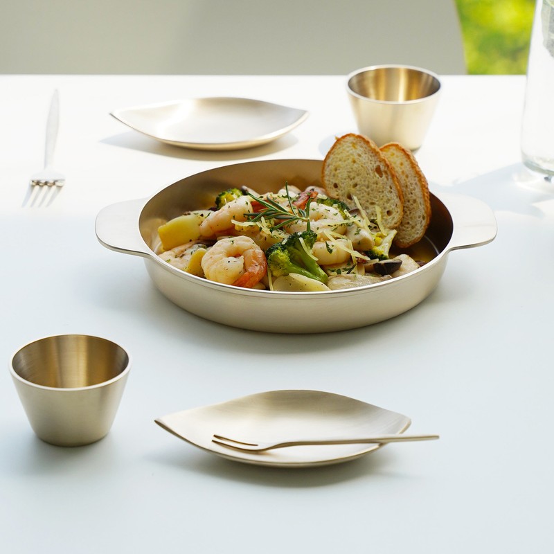 Notdam Bangjja Yugi Leaf Plate Small / 놋담 방짜유기 나뭇잎