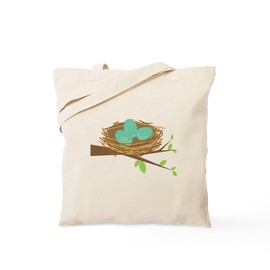 CafePress Robin's Nest Tote Bag Reusable Natural Beige Canvas Shopping Bag