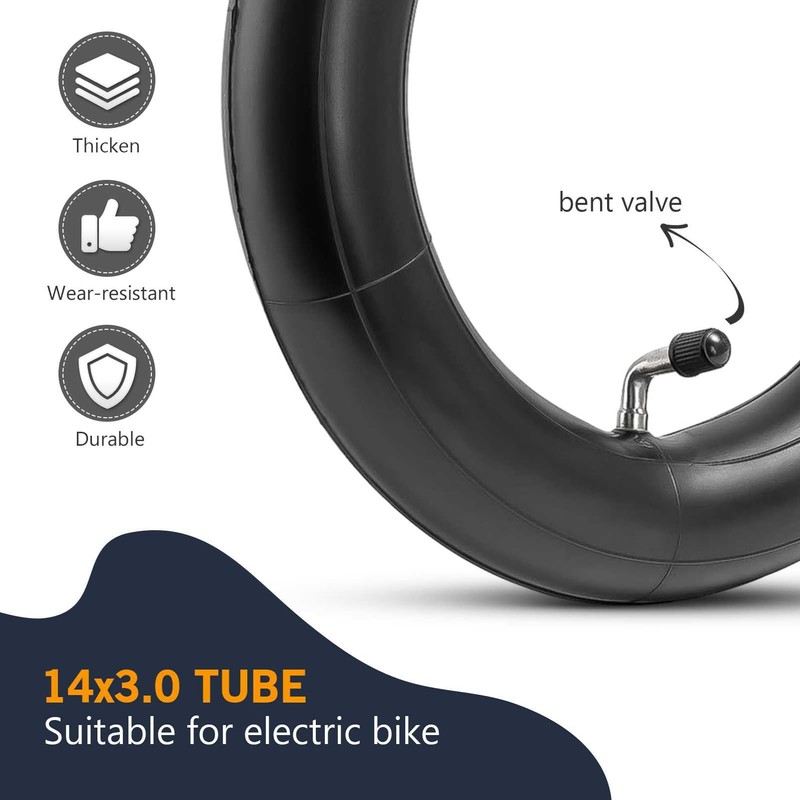 14x3.0 Tube with Bent Valve for Ebike 14x3.00 Inner Tube
