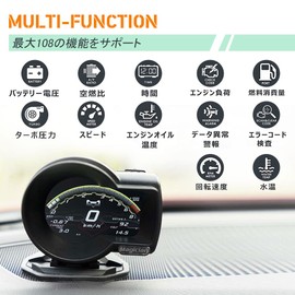 OBD2 Meter Magician F835 Witcher OBD English Version Car HUD Head-up Display Multifunction Digital Meter Car Speedometer Tachometer RPM Speedometer Turbine Pressure Oil Temperature Voltage Display Car