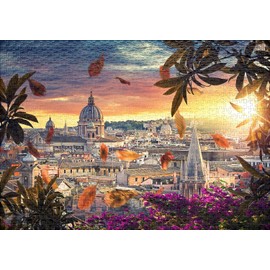Ulmer Puzzleschmiede - Puzzle "View over Rome" - Picturesque Puzzle with 1000 Pieces - A Particularly Puzzle-Friendly Picture from the Eternal City of Rome with Many Contours and Colours