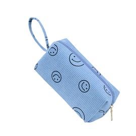 ZOEMTIU Small Corduroy Makeup Bag for Women Portable Cosmetic Bag Travel Makeup Pouch Small Corduroy Toiletry Bag with Zipper for Purse