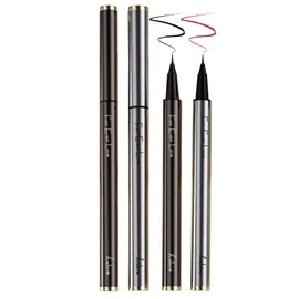 HXLOVE 2PCS Liquid Eyeliner Pen Set – Waterproof Flawless Eye Makeup, Smudge-Proof, Long-Lasting Formula, Easy Application for Daily Use (Black&Grey Pink, 0.6ml)