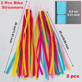 Bike Streamers Bicycle Handlebar Streamers Colorful Polyester Streamers Bike Grips Tassel Streamers Kids Bike Decorations for Baby Carrier Accessories (Yellow)