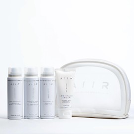 AIIR Travel Ritual Kit, Crystal Infused Haircare Essentials, TSA Approved Mini Set with Dry Shampoo, Smoothing Cream, Texture Spray, Luxury Self Care Pouch for On the Go Salon Results