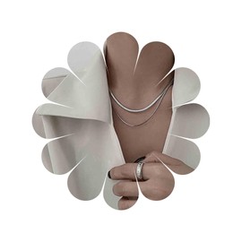 Allereya Bohemia Layered Snake Chain Necklace Silver Herringbone Necklace Punk Flat Chain Collar Necklace Snake Bone Necklace Chain Jewelry for Women and Girls (Silver)