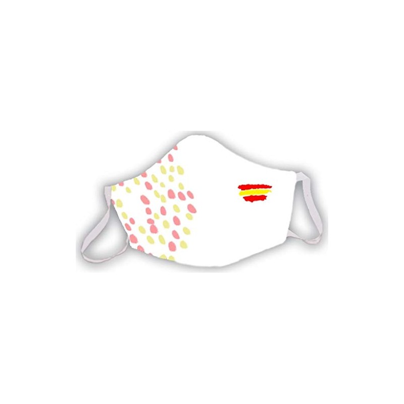 Reusable Mask White Flag Spain Dots Pattern Elegant Original Men