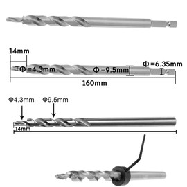 SETROVIC 3/8 Inch Pocket Hole Drill Bit with Depth Stop Collar 1/4 Hex Shank and Round Shank Replacement Twist Step Jig Drills Bit (4 Pieces)