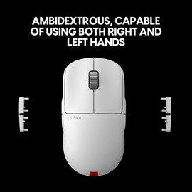 Pulsar Gaming Gears X2A ES Wireless Gaming Mouse - Lightweight, Ambidextrous, OLED Display, 4K Dongle Included, 2.4 GHz, 4KHz/8KHz Polling Rate, PAW3395 26K DPI Sensor, White
