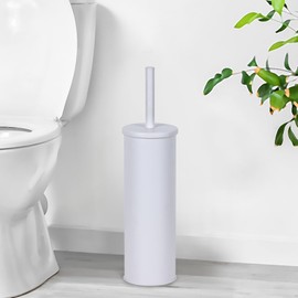 Zahari Home Deep & Sturdy Toilet Bowl Brush with Holder - Durable Scrubbing - Toilet Cleaners - Household Essentials - Bathroom Cleaner - Cleaning Supplies - Household Supplies, Matte White