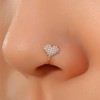 Iaceble Boho Rhinestone Heart Nose Ring Crystal Heart Clip On