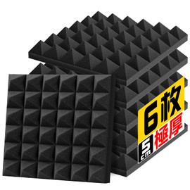YOPIN Sound Absorption Material, 11.8 x 11.8 x 2.0 inches (30 x 30 x 5 cm), Extra Thick Urethane Foam, Sound Absorption Countermeasures, Indoor Decoration, Musical Instrument, Noise Reducing, Soundproofing, Sound Absorption Panel, Double Sided Tape Inclu