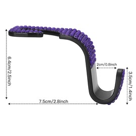 OTOSTAR Car Headrest Hooks, Handmade Bling Diamond Car Headrest Hangers Organizer Universal Auto Hooks Car Seat Hooks for Vehicle Car, 2 Pack (Violet)
