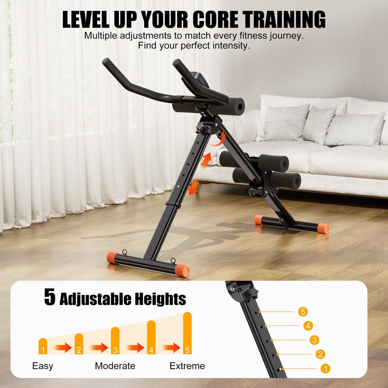 PAPIBLU Ab Machine Ab Trainer - Foldable Abdominal Trainer for