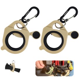 CANAANIN Zip Tie Holder Cable Tie Holder Heavy-Duty Colored Upgraded Carabiner Clip for Tool Belt Organized Strong Efficient for Electrician Tool Storage Reusable Portable (Khaki, 2 Piece)