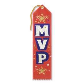 Beistle MVP Ribbon Award, Orange - 1pc