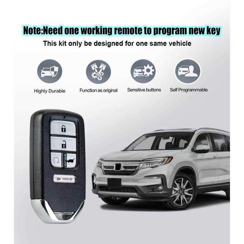 Remote2program Smart Car Key Keyless Entry Remote Control Replacement for