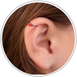 Tiny Black Helix Hoop - Cartilage Earring with a small 3mm White Opal - Handmade Hypoallergenic Black 925 Sterling Silver Thin 20 Guage Piercing Hoop