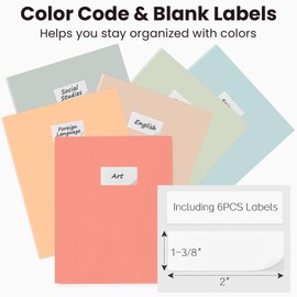 Sooez 6Pack Folders with Pockets, Pastel Colors, Heavy Duty Pocket Folders, Plastic Folders with Pockets, 2 Pocket Folders Bulk, Aesthetic File Folders, Back to School Office Filing Supplies