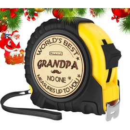 Grandpa Gifts, Christmas Gifts for Grandpa, Gifts for Men 7.5M Wood Engraved Tape Measure Grandpa Gifts, Father's Day Gift for papa, Stocking Stuffers for Men, Cool Tool Christmas Gifts for Grandpa