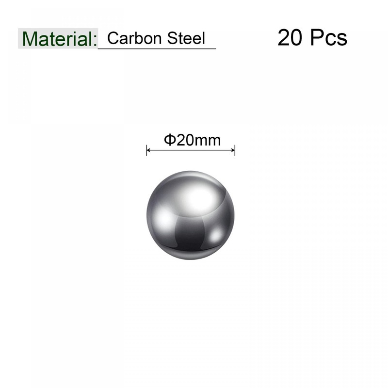 sourcing map 20pcs 20mm Carbon Steel Bearing Balls Precision Polished