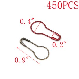 MY MIRONEY 450 Pieces 15 Colors Bulb Safety Pins Assorted Set Pear Shaped Pins Gourd Safety Pins with Storage Box for Knitting Stitch Markers Sewing Making