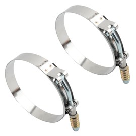 2PCS T Bolt Hose Clamp Adjustable 4"-4.25"(102-110mm),Hose Clamps Stainless Steel with Reinforcement Spring,Heavy Duty Hose Clamps Widely Used for Turbochargers,Hoses,Pipes (4"-4.25"(102-110mm))