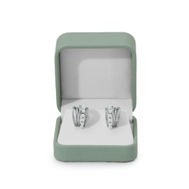 Oirlv PU Leather Olive Green Earring Box Jewellery Box Valentine's Day Birthday Gift Box Earring Gift Box Jewellery Earring Display Stand