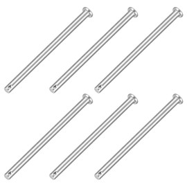 sourcing map 6Pcs 1/4" x 4" Single Hole Clevis Pins, 304 Stainless Steel Flat Head Clevis Pins Hitch Pin for Trailer Latch, Mechanics Repair, Furniture Installation, Industrial Equipment