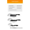 professional kitchen knife set with scissors - 3-piece black knives