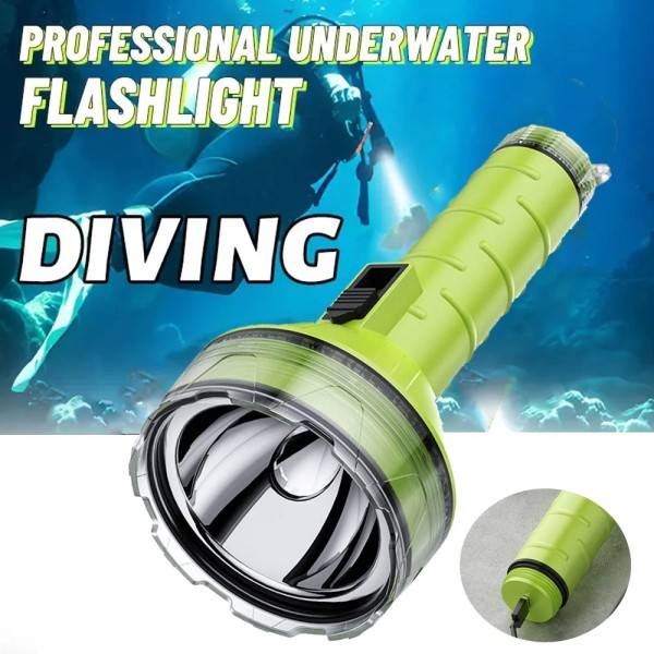 Packetman Underwater LED Diving Flashlight 9000lm Waterproof Rechargeable Scuba Torch